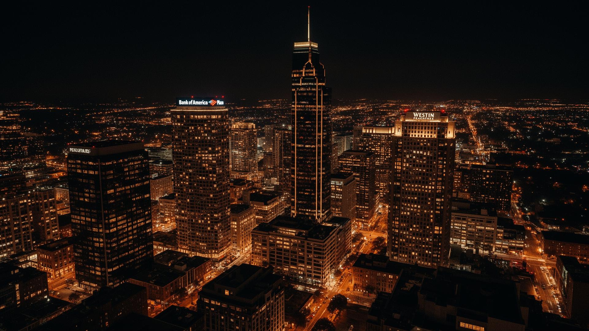 Downtown Atlanta skyline at night
